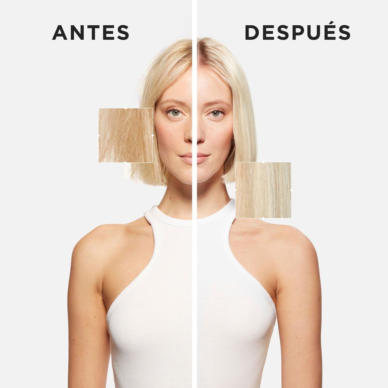 antes y despues tratamiento para distintos tonos de cabello rubio